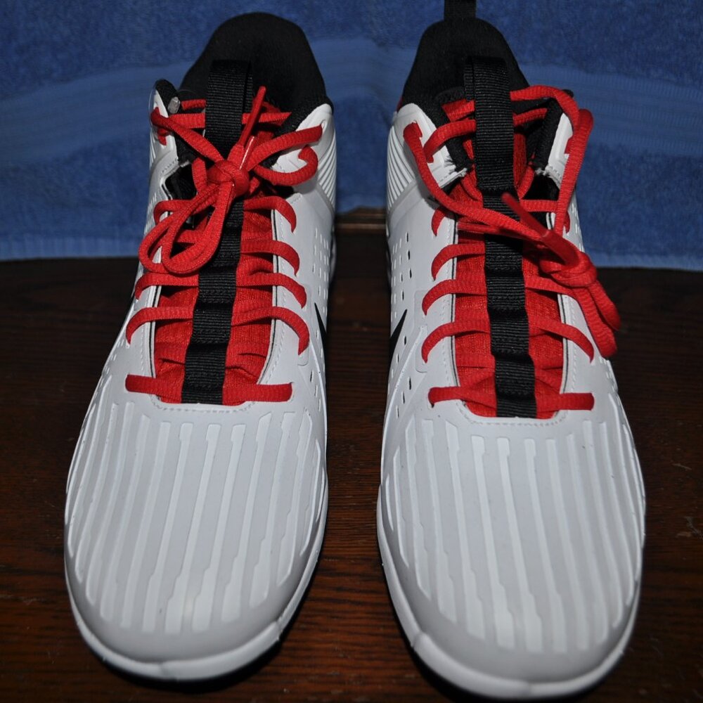 Nike Alpha Menace Strong Men's Football Cleats White/University Red Size 11.5